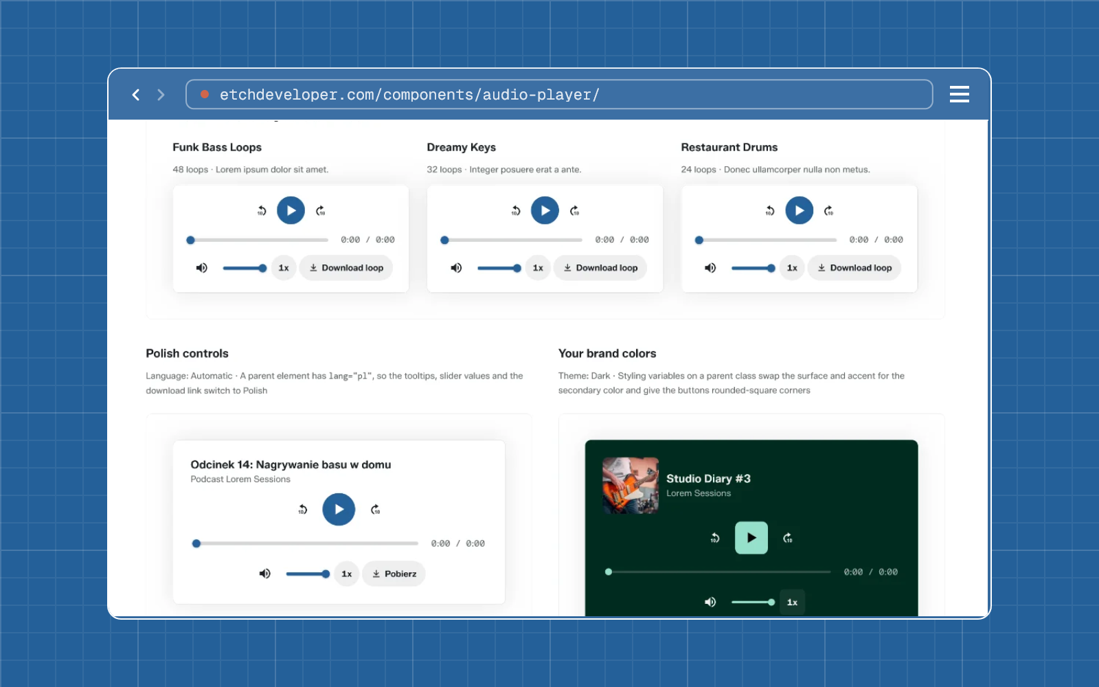 Audio player preview